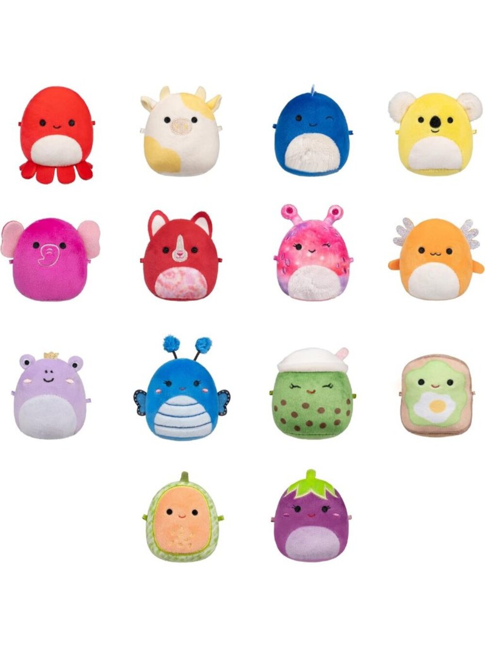 Rainbow Micromallows Plush 14-Pack - Soft, Cuddly Collectible Stuffed Toys